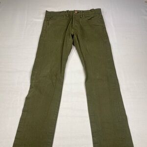 Schaeffers Garment Hotel 14oz Japanese Double Dyed Olive Selvedge Denim Jeans 34